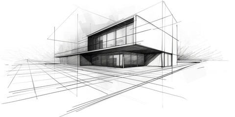 An architectural drawing of an elegant Art building