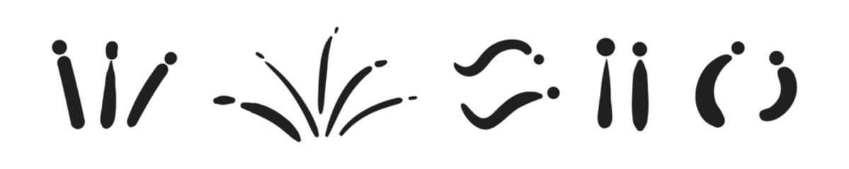 Vector hand drawn comic expression mark doodle collection on transparent background