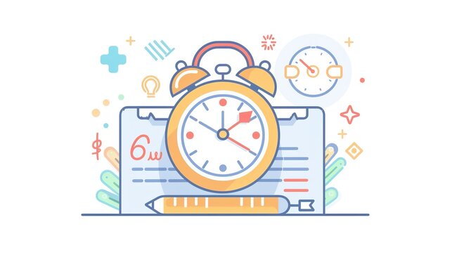 Linear Time and Clock Icons - a clean and modern visual. The white background highlights the simplicity and elegance of the design.