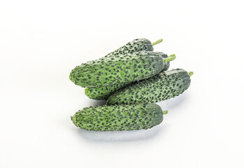 Fresh natural organic cucumbers heap