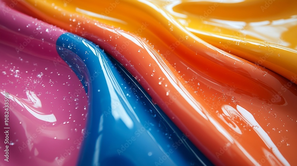 Leinwandbilder vibrant colors of pink, blue, orange, and yellow blend and swirl together, creating a dynamic patter