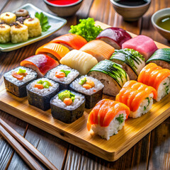 mixed sushi set japanese food