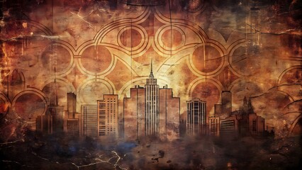 Urban Skyline Artistry Gritty Industrial Textures Cityscape Silhouettes Abstract Patterns Dynamic Contrast