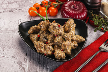 Beef liver with cream sauce