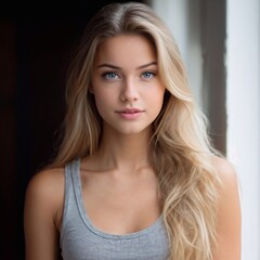 Naklejka premium Blonde junge Frau