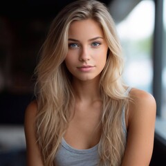 Fototapeta premium Blonde junge Frau