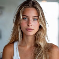 Fototapeta premium Blonde junge Frau