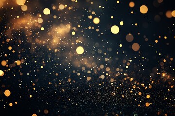 Luxurious abstract background with intricate golden particles flowing, deep black base, high contrast, glowing ambient light, soft blur effect, medium close-up 5