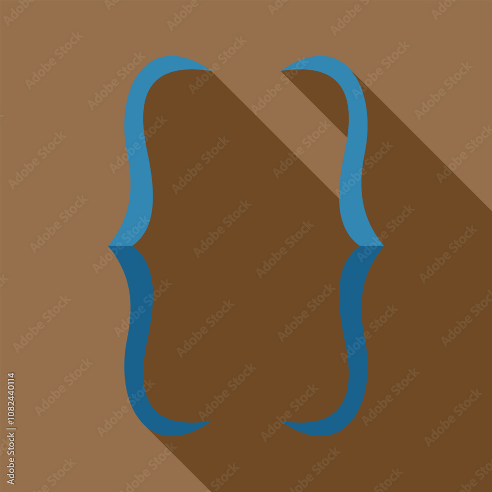 Poster blue curly brackets symbol on a brown background, representing programming, coding, and software dev