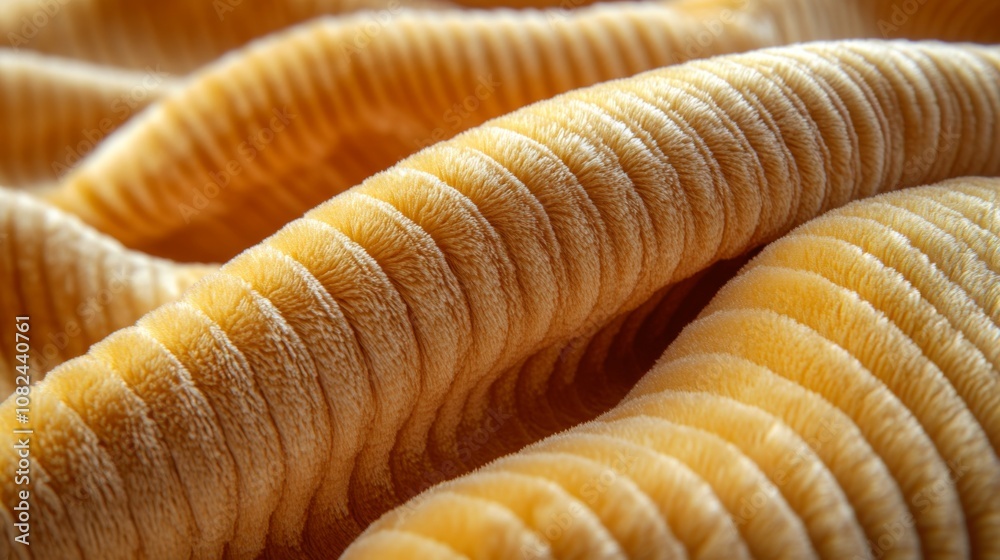 Fototapete the fabric displays a warm yellow hue, adorned with finely ridged lines that create a rich texture. 
