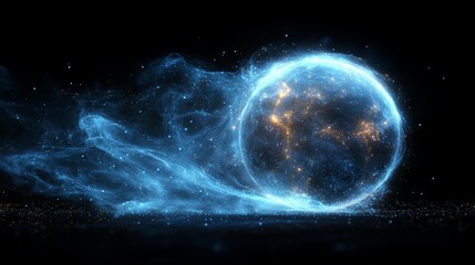 Fototapeta premium Digital Globe of Glowing Blue Network. Generative AI