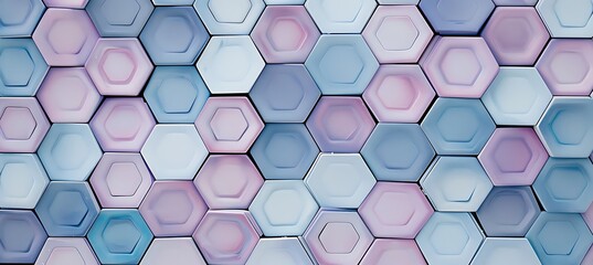 Fototapeta premium Abstract Background with Hexagonal Honeycomb Patterns in Shades of Purple and Soft Hues