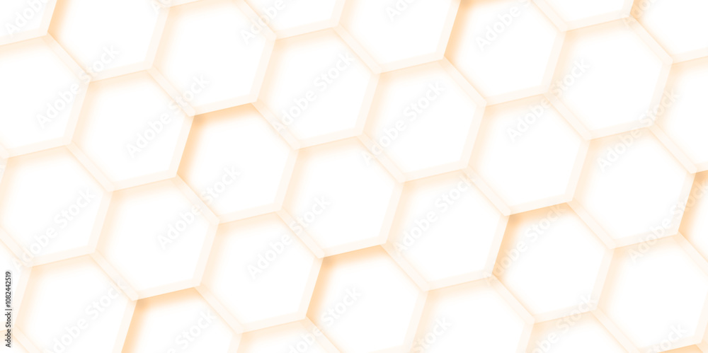 Poster abstract background yellow, white hexagon with seamless geometric pattern texture design. futuristic