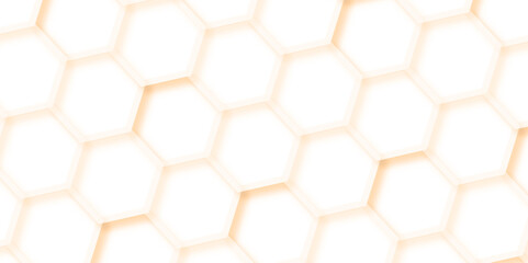 Abstract background yellow, white hexagon with seamless geometric pattern texture design. futuristic geometry pattern honeycomb mosaic texture design. hexagon minimalist mesh cell texture design.