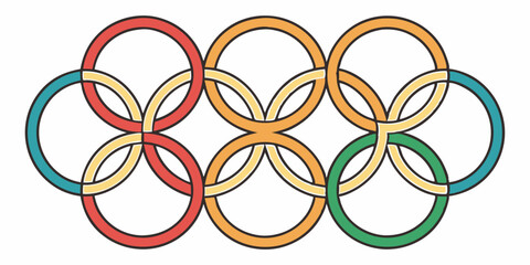 Geometric abstract colorful circle vector with white background.