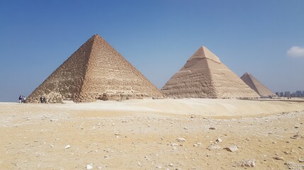 Majestic Giza Pyramids under the Egyptian Sun