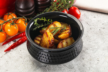 Grilled young small baby potato