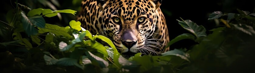 Obraz premium Jaguar in the Jungle: Close-up of a Majestic Predator