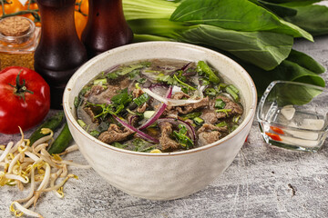 Vietnamese cuisine - Pho Bo soup with beef