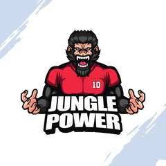 Body Builder Gym Gorilla wearing Red Cloth Vector Mascot