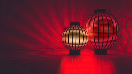Fototapeta premium Red lanterns, red background, 3D, advanced, best picture quality, bright picture. generative ai