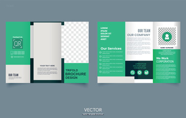 Geometric Trifold Brochure Design minimal style trifold brochure design template , print ready
