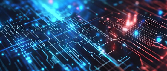 Futuristic abstract circuit board structure illustrating advanced computer technology and business innovation background for digital connectivity and tech industry visuals