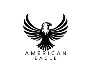 Fototapeta premium American Eagle logo design icon symbol vector illustration.