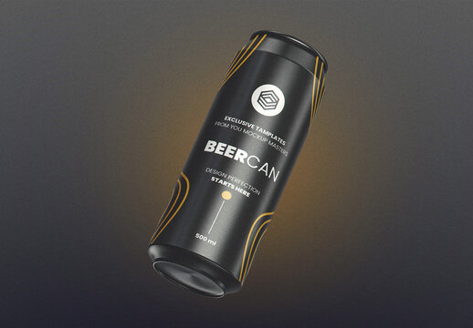Floating Beer Can Mockup