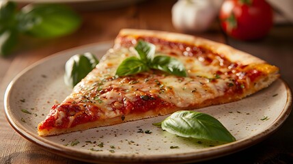 Thin Crust Margherita Pizza: Detailed Closeup of Toppings and Texture