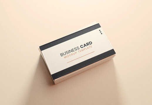 Business Card Stack Mockup