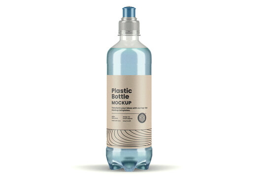 Filled Plastic Bottle Mockup