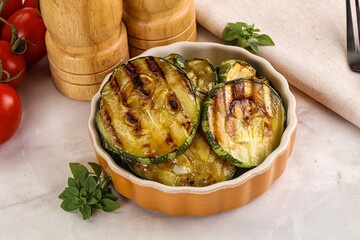 Vegan cuisine Grilled zucchini slices