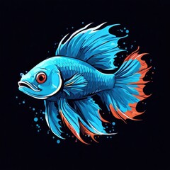 Fototapeta premium the AI Image Generator, vibrant, colorful fish with flowing fins