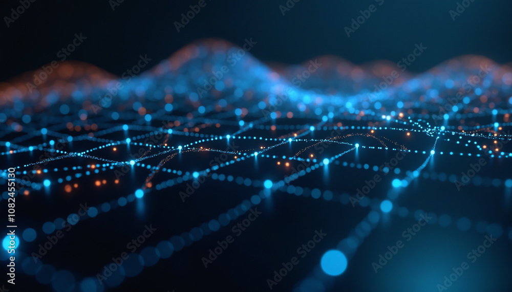 Poster abstract network grid with illuminated nodes: an abstract network grid with illuminated nodes, repre