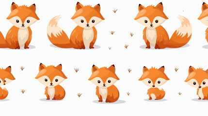Fototapeta premium Playful Seamless Fox Cartoon Pattern for Children's Design