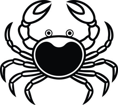recommend clip art: crab silhouette, crab icon black vector seafood