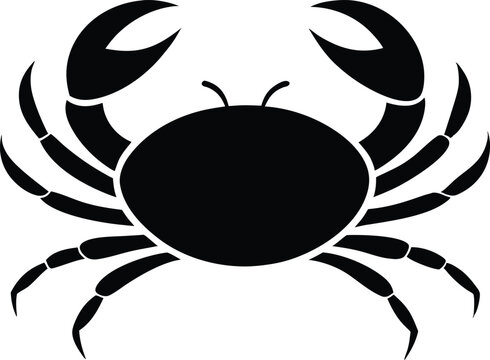 recommend clip art: crab silhouette, crab icon black vector seafood