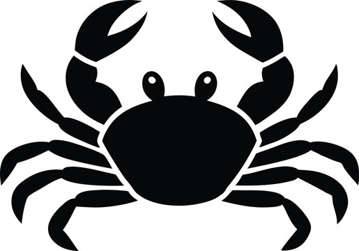 recommend clip art: crab silhouette, crab icon black vector seafood