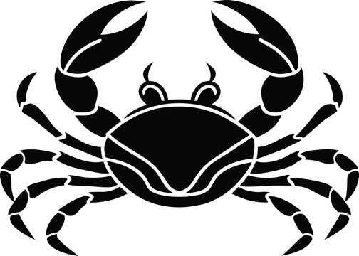 recommend clip art: crab silhouette, crab icon black vector seafood