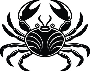 crab silhouette, crab icon black vector seafood