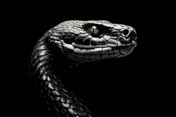 Fototapeta premium the AI Image Generator, Black and white image of a snake, suitable