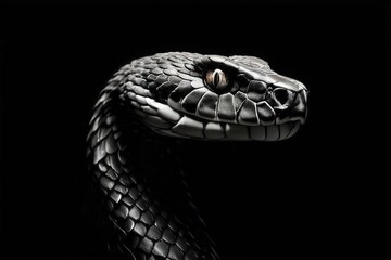 Fototapeta premium the AI Image Generator, Black and white image of a snake, suitable