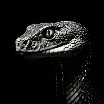 the AI Image Generator, Black and white image of a snake, suitable