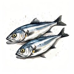 the AI Image Generator, Fresh rwa mackerel fishes isolated