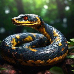 Fototapeta premium the AI Image Generator, Big Blue Snake