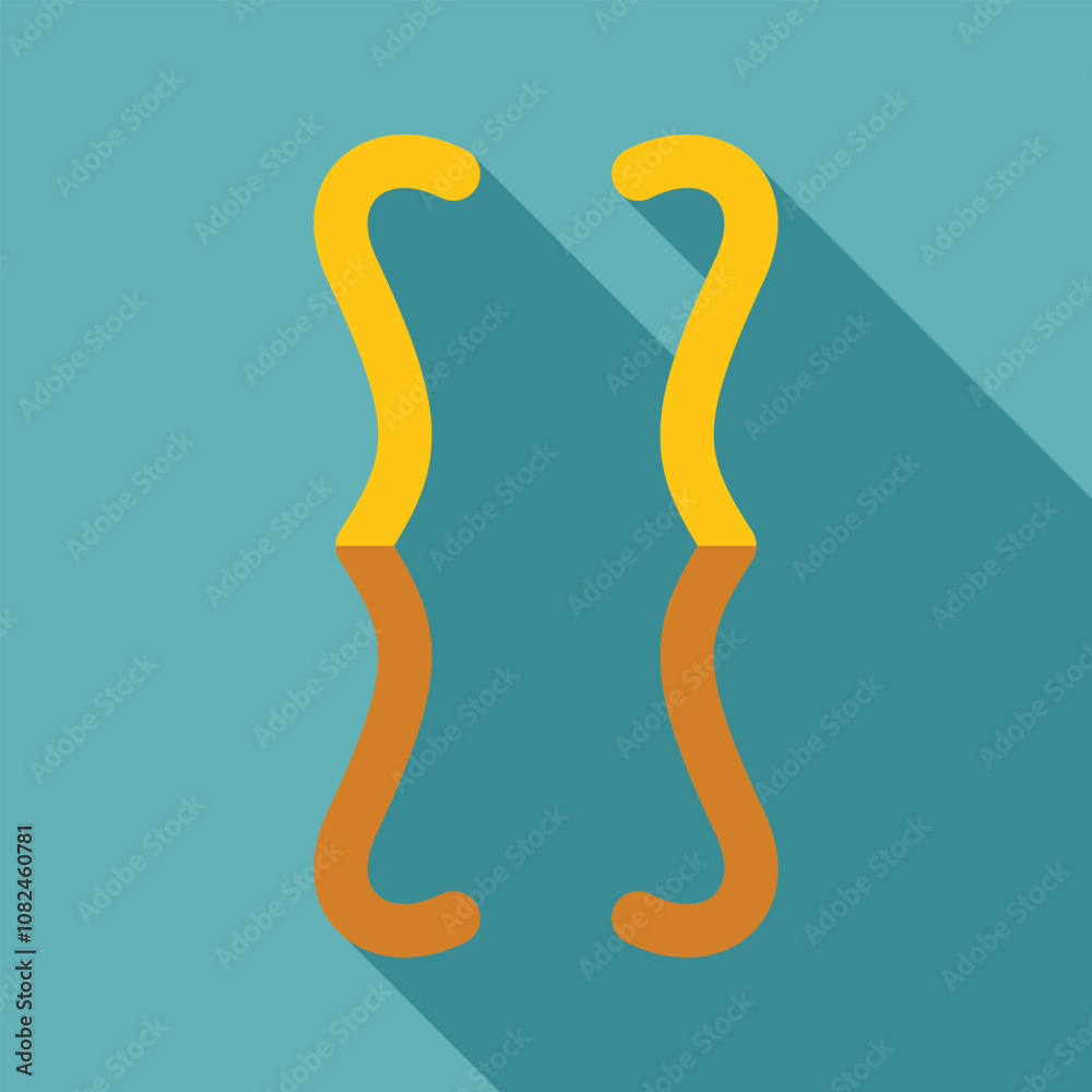 Poster yellow and brown curly brackets icon symbolizing coding, programming, and software development in a 
