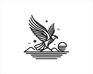 American Eagle logo design icon symbol vector illustration.