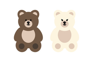 Teddy bears. Birthday, celebration, gift, childhood concept. Flat cartoon character vector design isolated illustration.