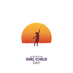 International Day of the Girl child creative concept. Girl Child Day creative design for a banner, and poster. 